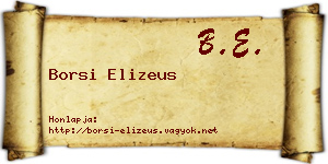Borsi Elizeus névjegykártya